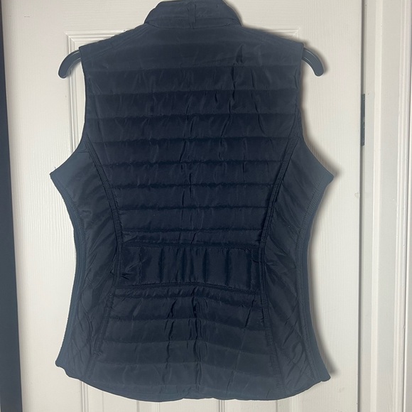 Entro Puffer Quilted Navy Zip Up Vest Sz S Preppy Fall Layering Old Money Padded - Picture 4 of 6